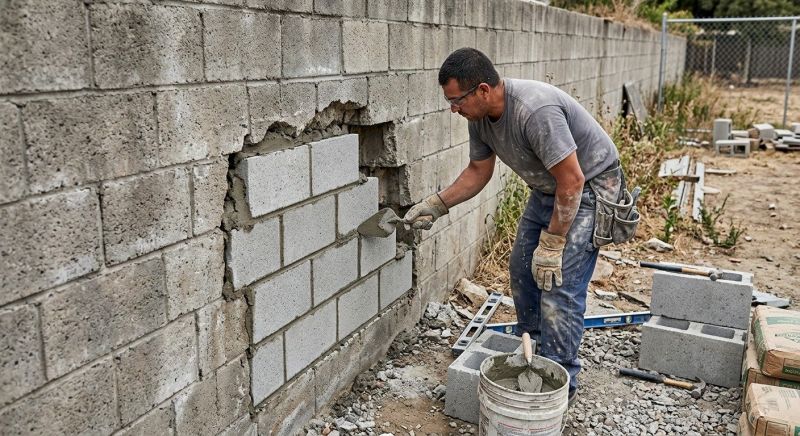 Block Wall Repair in Alba, MI