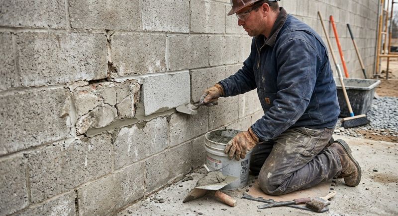 Cinder Block Wall Repair in Grayling, MI