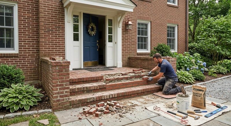 Entryway Brick Repair in Gaylord, MI
