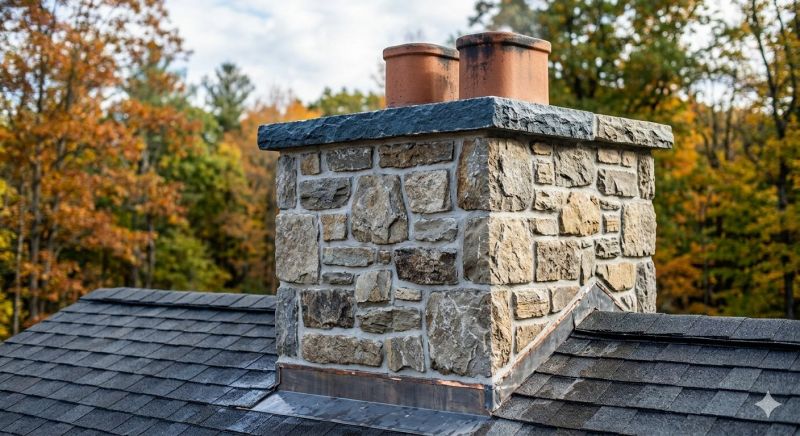 Stone Chimney Installation in Grayling, MI