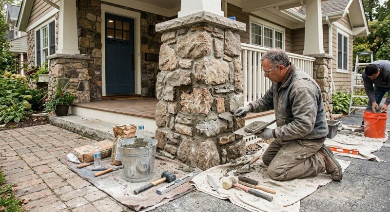 Stone Column Repair in Gaylord, MI