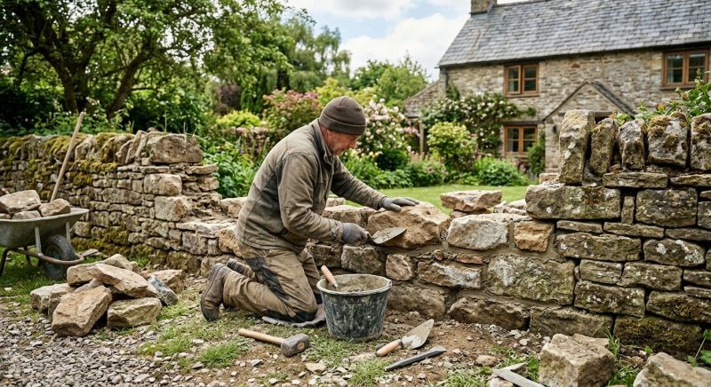 Stone Wall Repair in Boyne City, MI