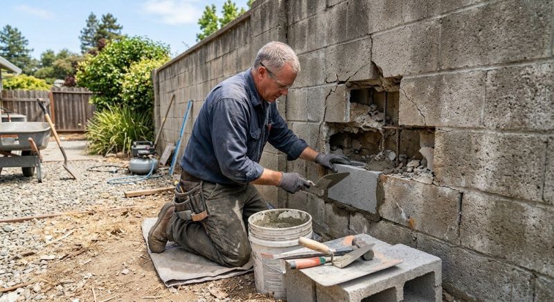 Stone Wall Repair in Johannesburg, MI